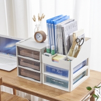 現(xiàn)貨批發(fā)辦公桌面整理收納盒辦公室文件塑料收納盒化妝品防塵收納